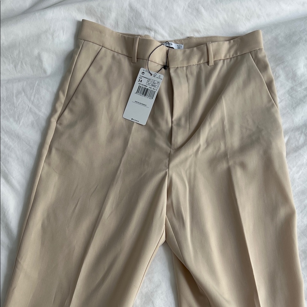 Mango Dress Tan Pants